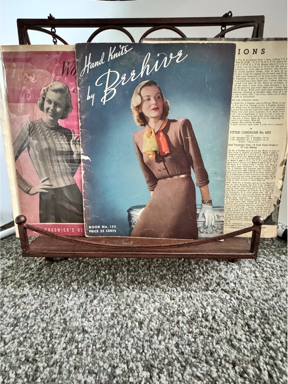 Vintage 1943 Hand Knits by Beehive Book & Women's Sweater Magazines (3)